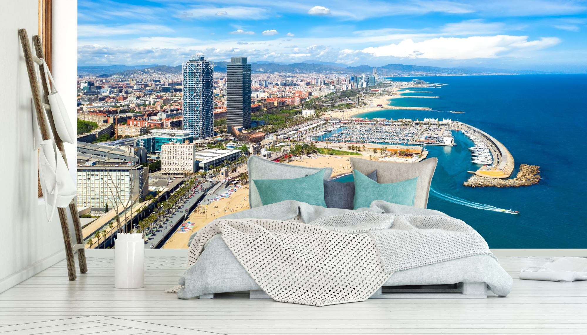 Fotobehang Kust van Barcelona en Middellandse Zee