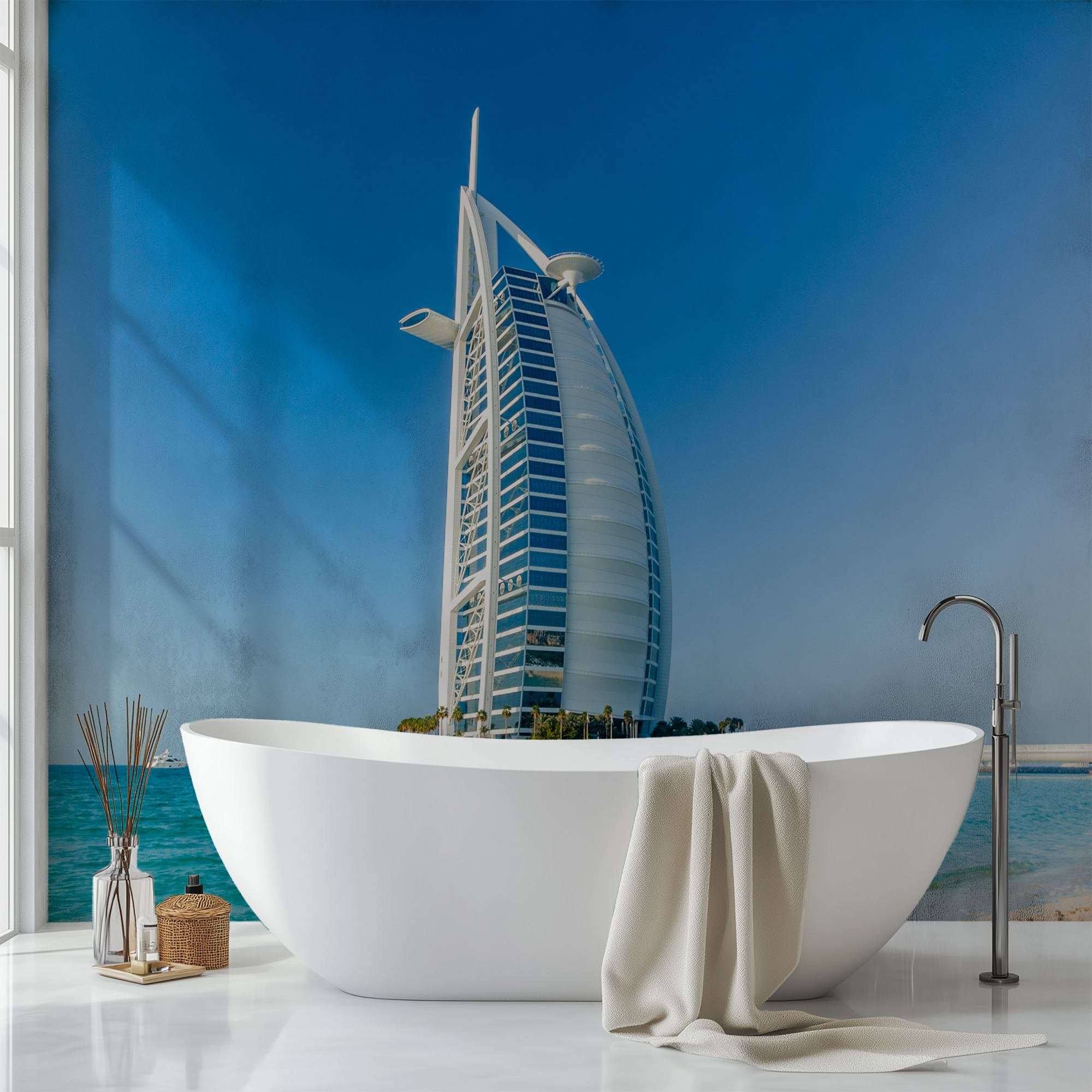 Fotobehang Burj Al Arab Dubai met Turquoise Zee