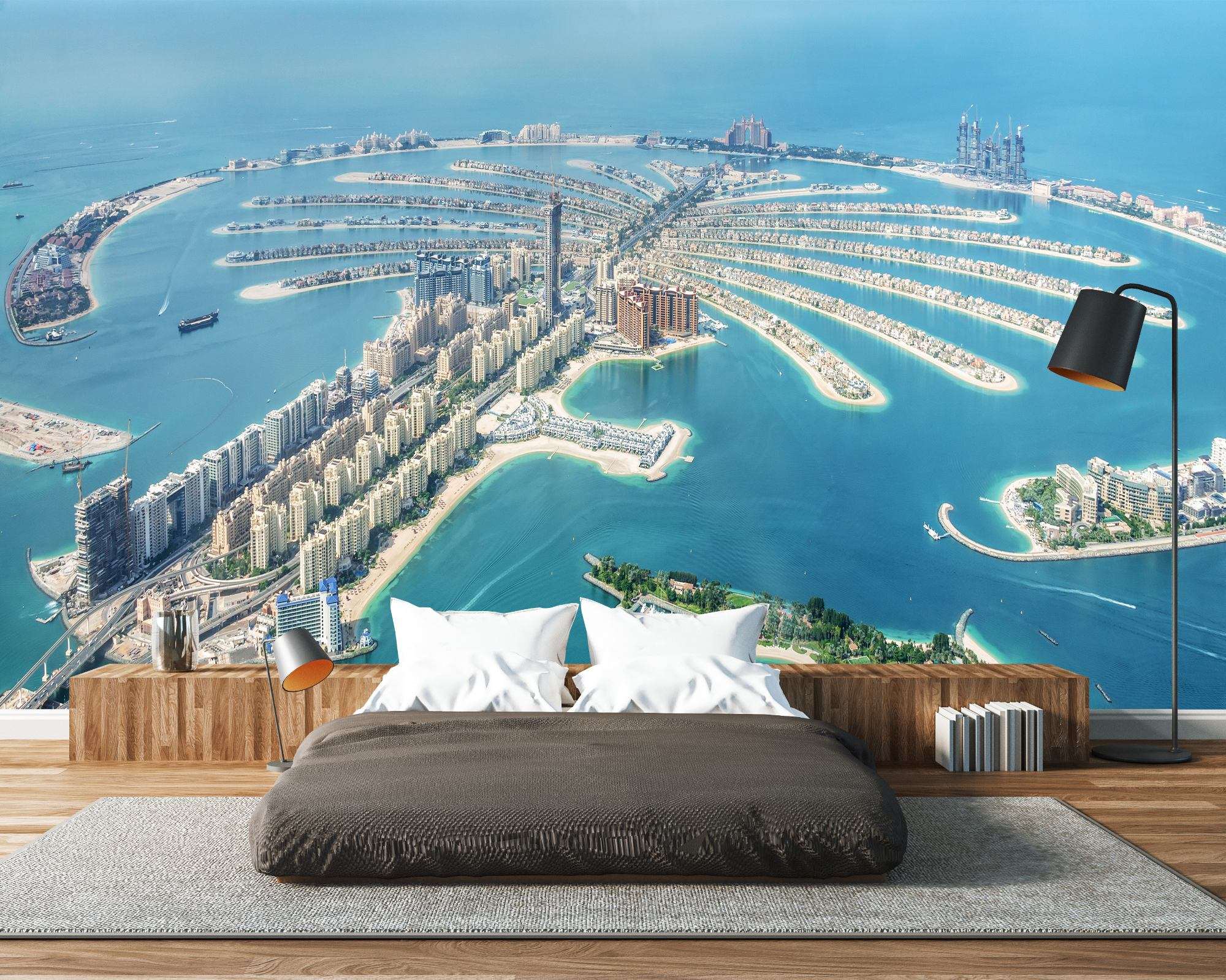 Fotobehang Dubai Palm Jumeirah Luchtfoto
