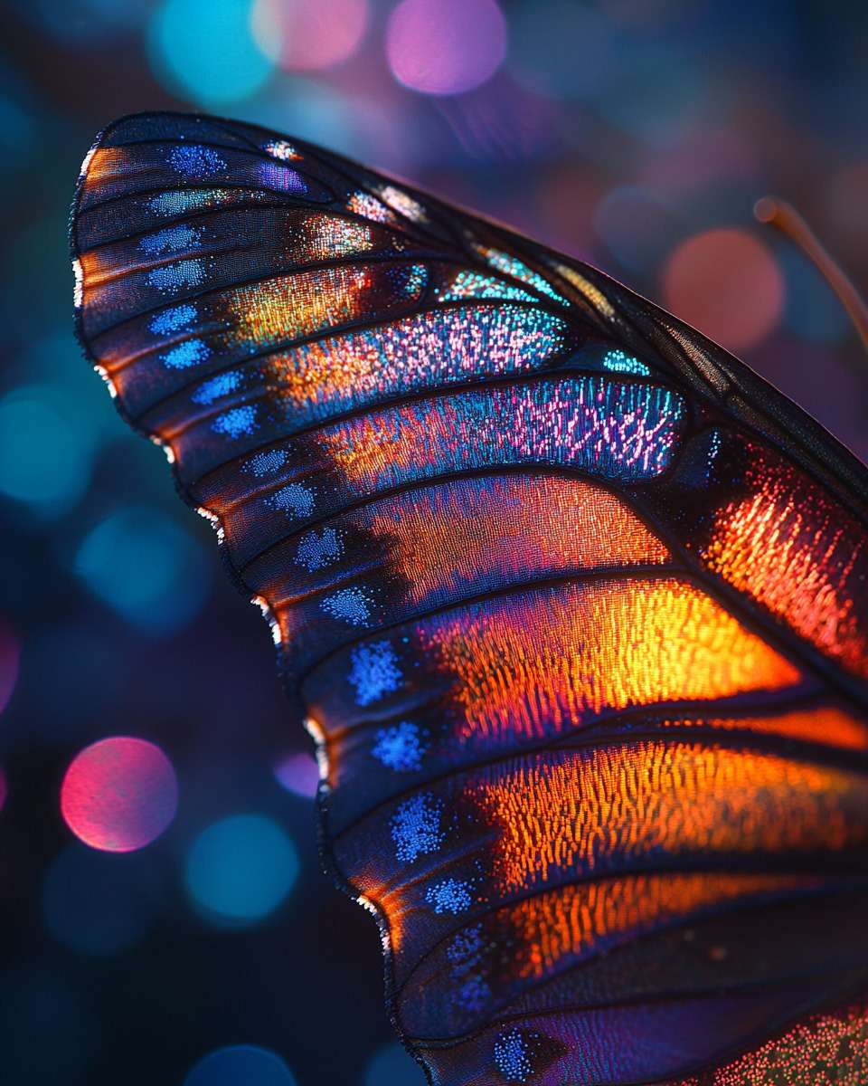 Fotobehang Macro van Kleurrijke Vlindervleugel - Afbeelding 2