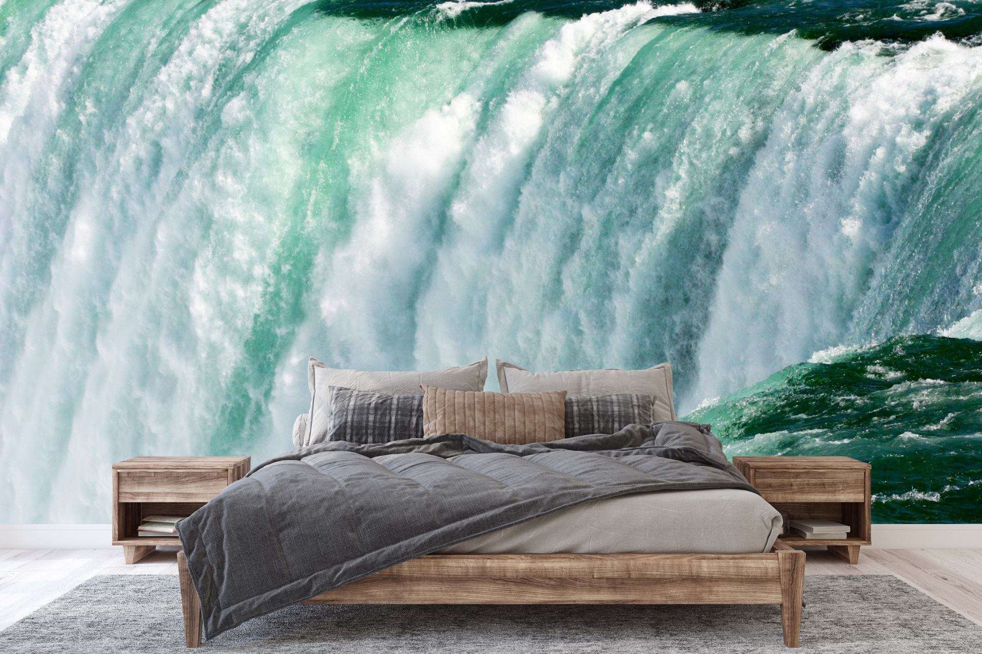 Fotobehang Krachtige Waterval Close-up