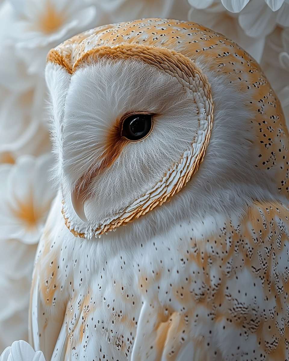 Fotobehang Sneeuwwitte Kerkuil Portret - Afbeelding 2