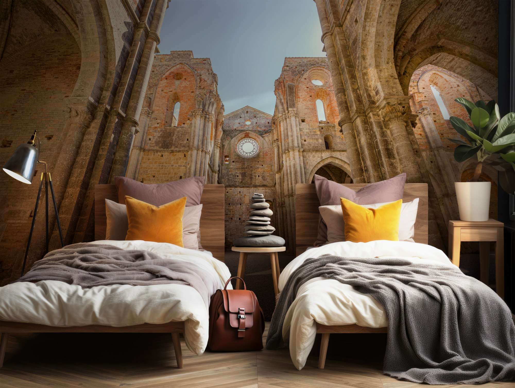 Fotobehang Verlaten Kathedraal zonder Dak