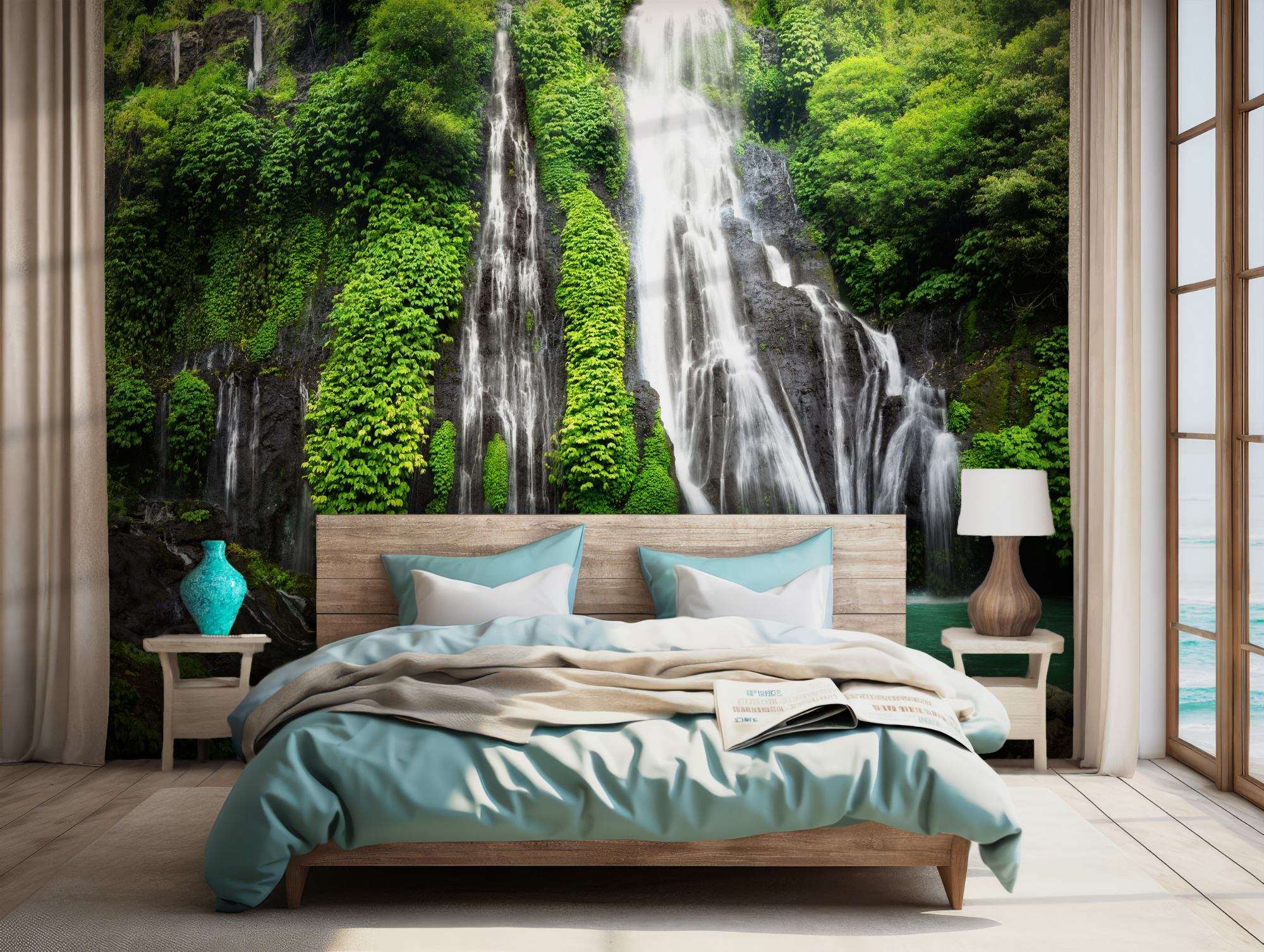 Fotobehang Waterval in de Jungle van Bali