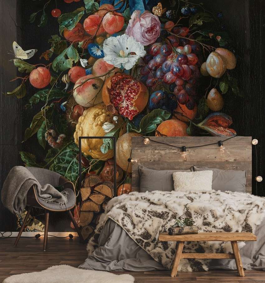 Fotobehang Festoen van Vruchten en Bloemen van Jan Davidsz. de Heem uit het Rijksmuseum - Afbeelding 4