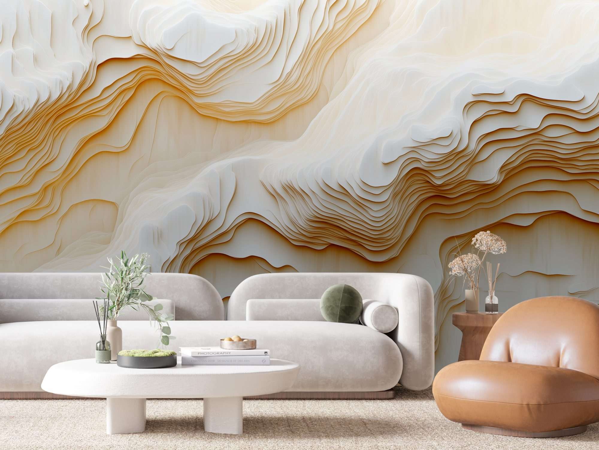 Fotobehang Abstract Goud Witte Marmerstructuur