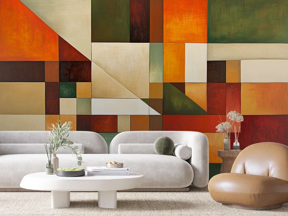Fotobehang Abstracte Geometrische Blokkenkunst