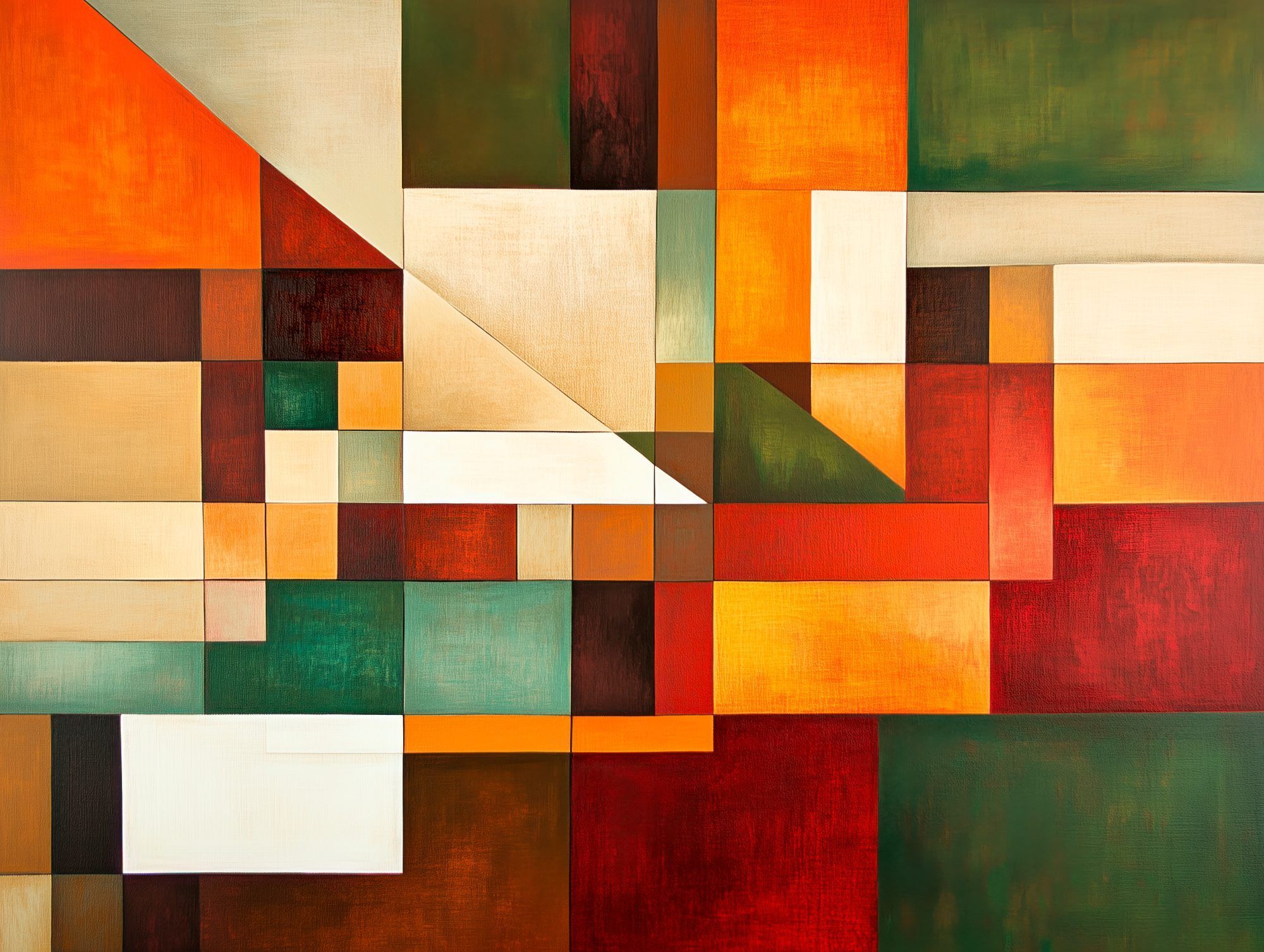 Fotobehang Abstracte Geometrische Blokkenkunst - Afbeelding 2