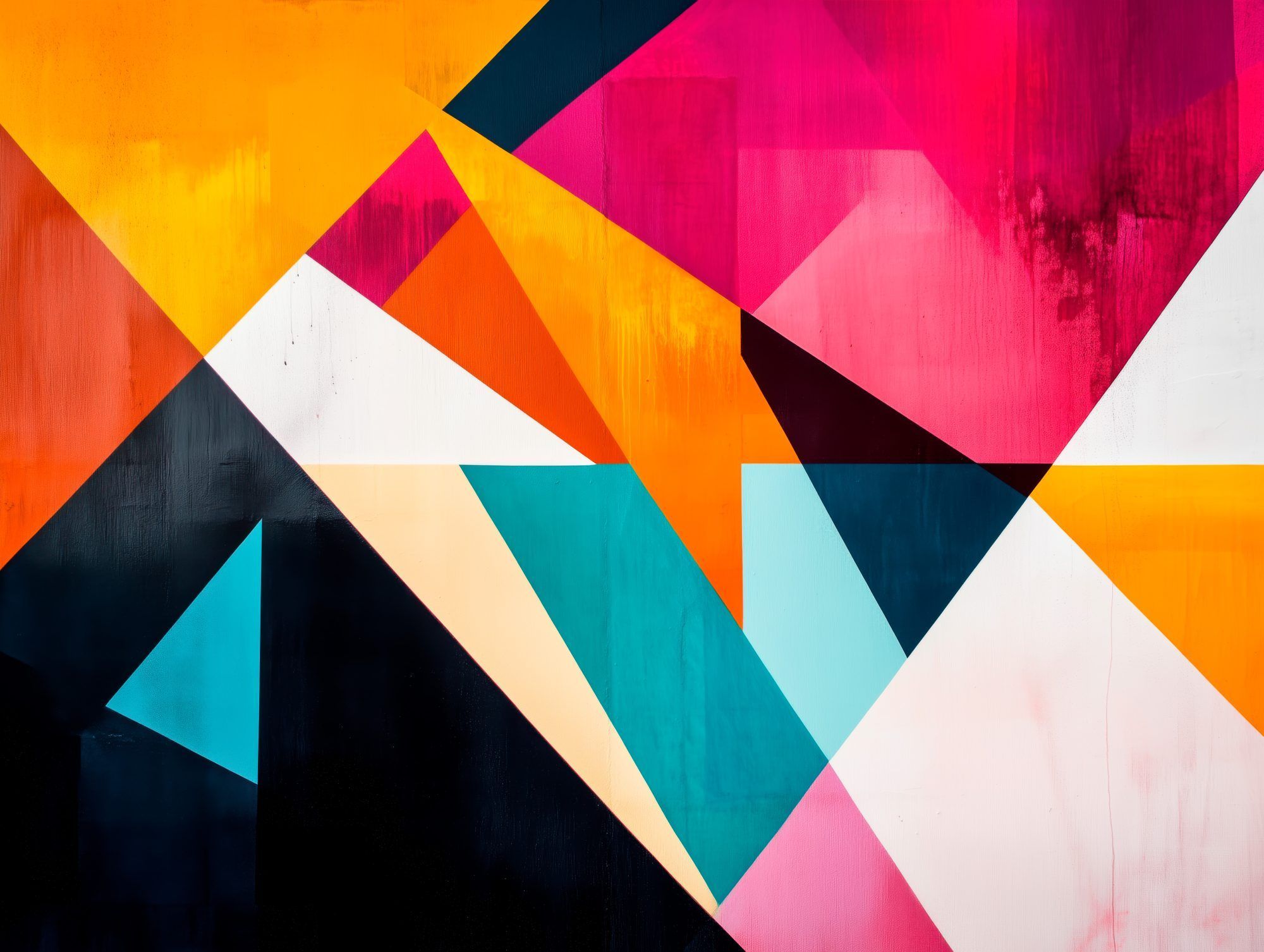 Fotobehang Abstracte Geometrische Kleurencompositie - Afbeelding 2