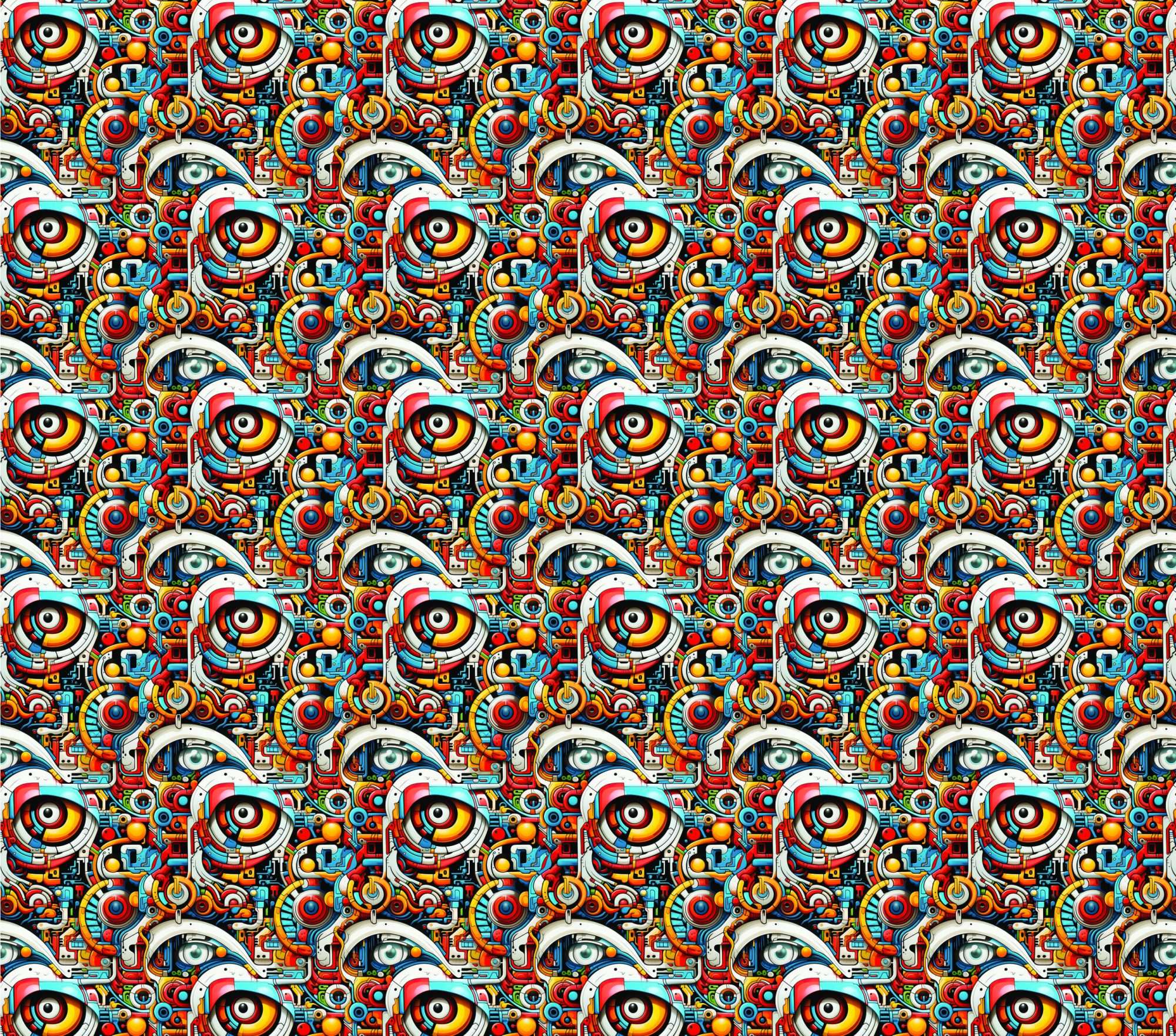 Fotobehang Abstracte Mechanische Kleurenstructuur - Afbeelding 2