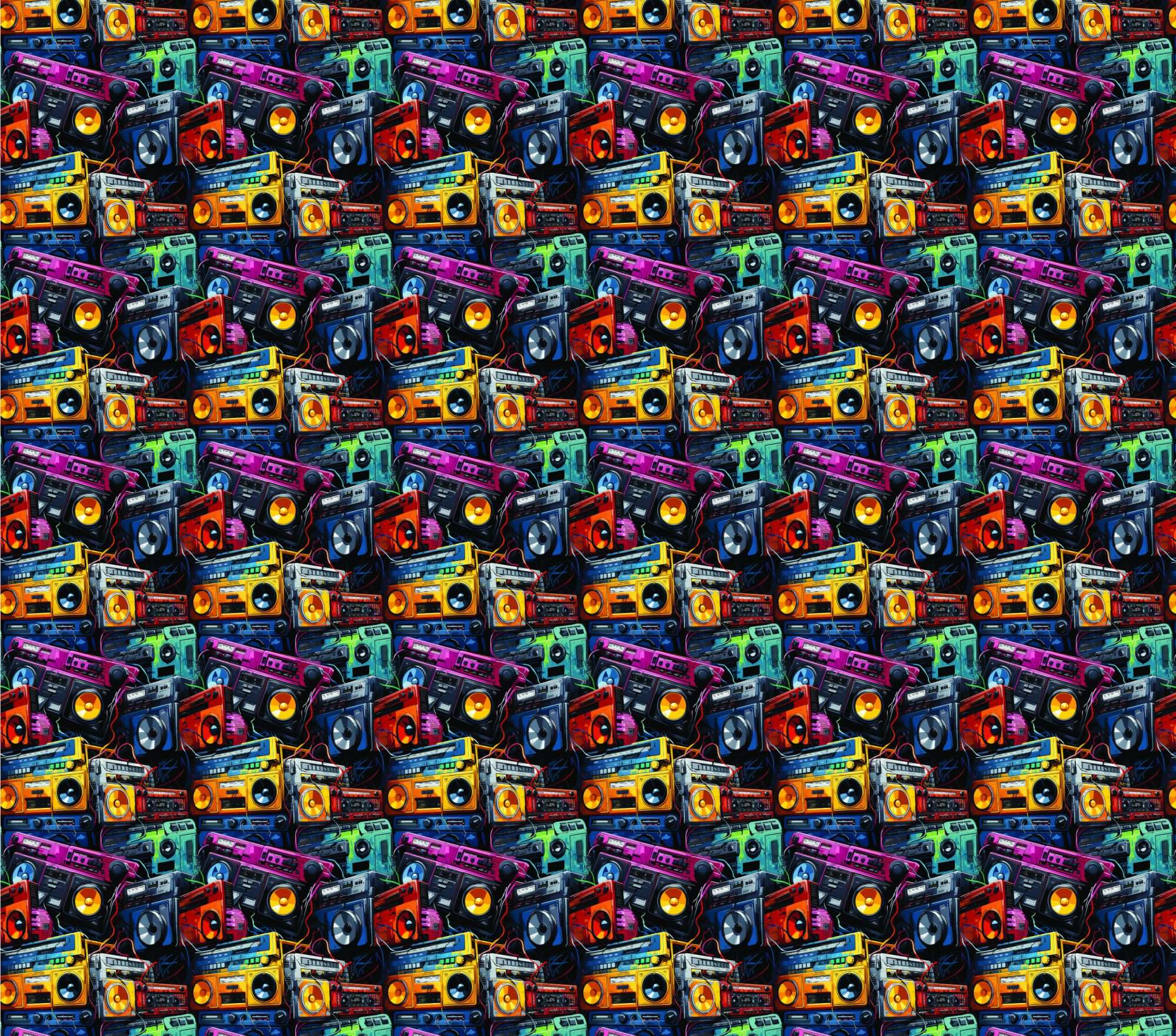 Fotobehang Abstracte Muziekapparatuur Collage - Afbeelding 2