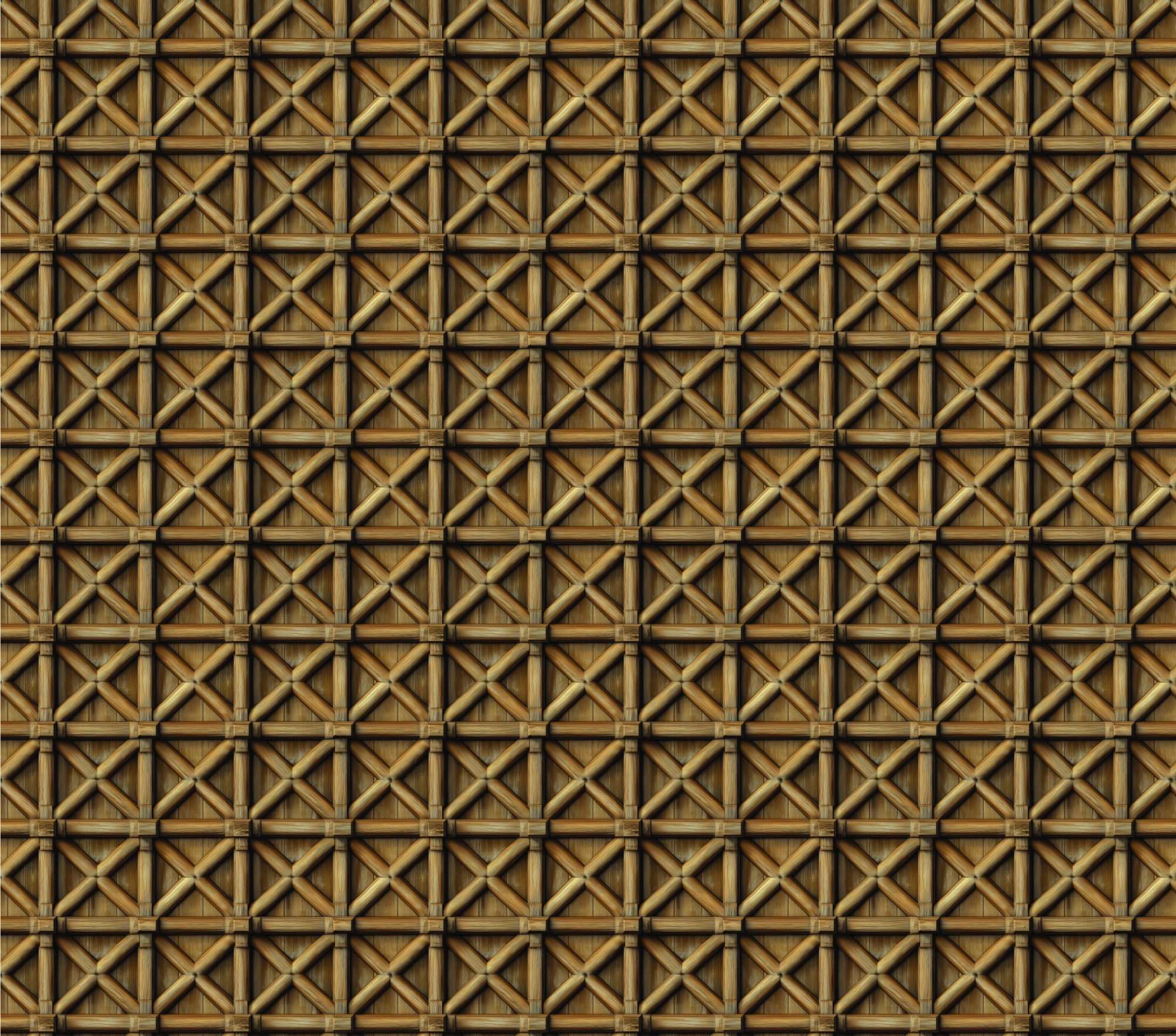 Fotobehang Bamboe Houtstructuur met Geometrisch Vlechtpatroon - Afbeelding 2