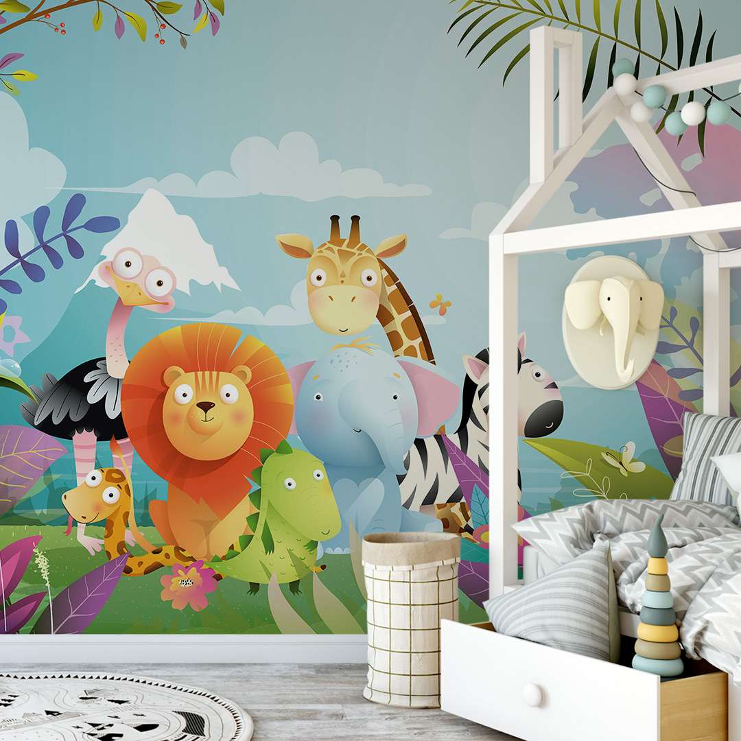 Fotobehang Vrolijke Jungle Dieren