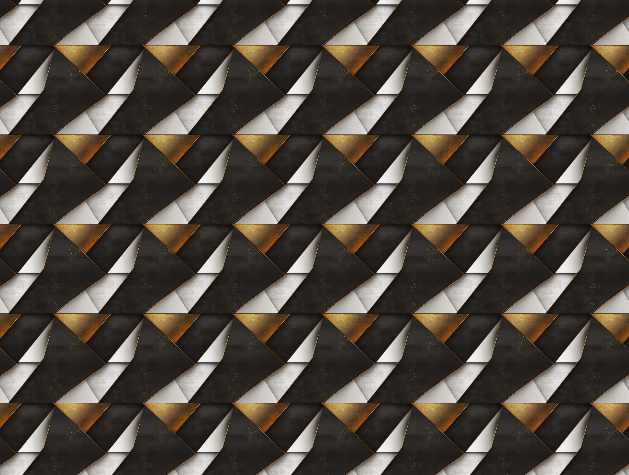Fotobehang Geometrische Panelen Zwart Goud - Afbeelding 2