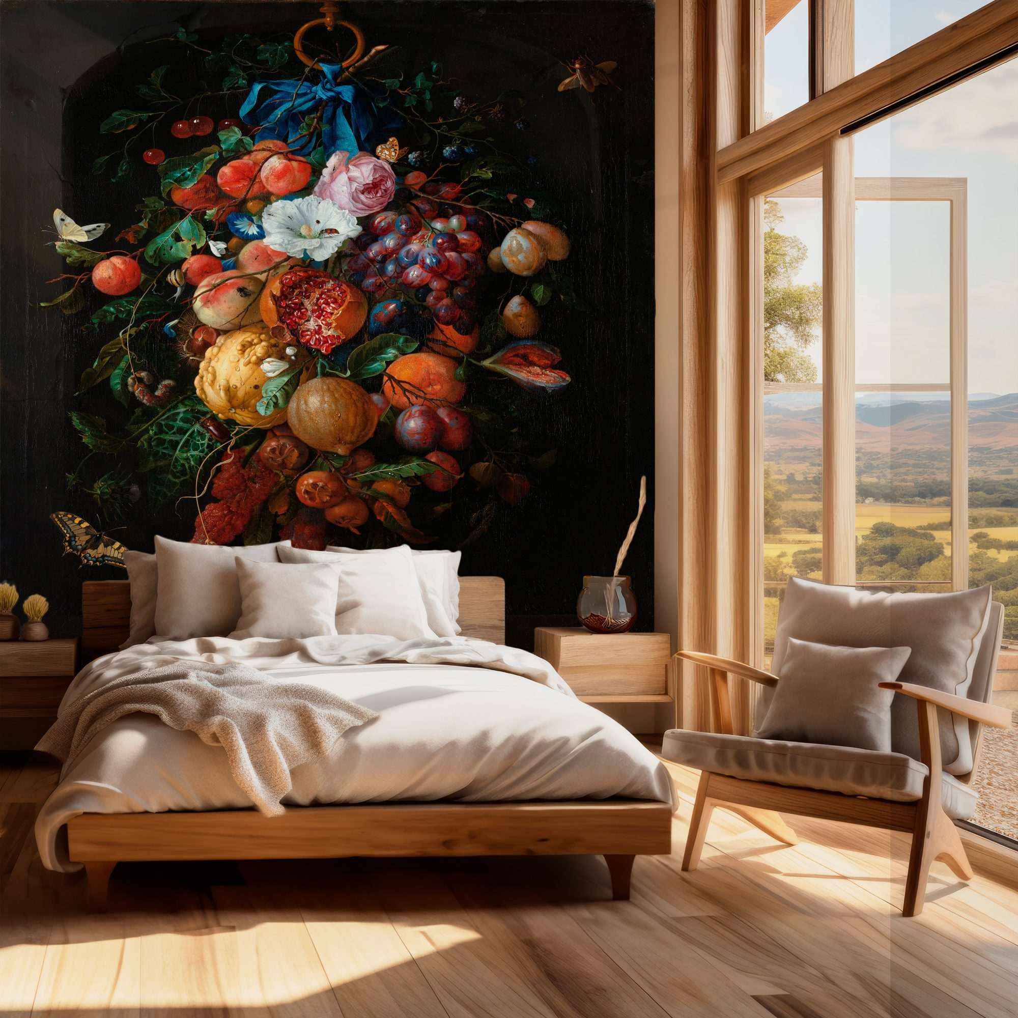 Fotobehang Festoen van Vruchten en Bloemen van Jan Davidsz. de Heem uit het Rijksmuseum