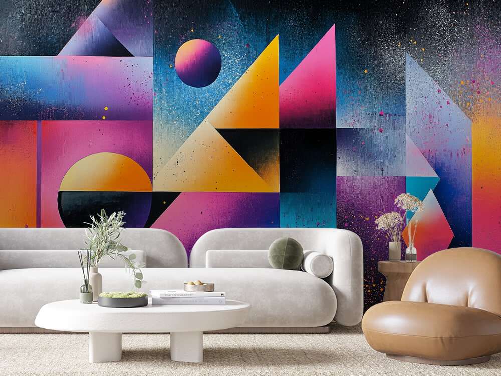 Fotobehang Kleurrijke Geometrische Abstracte Kunst