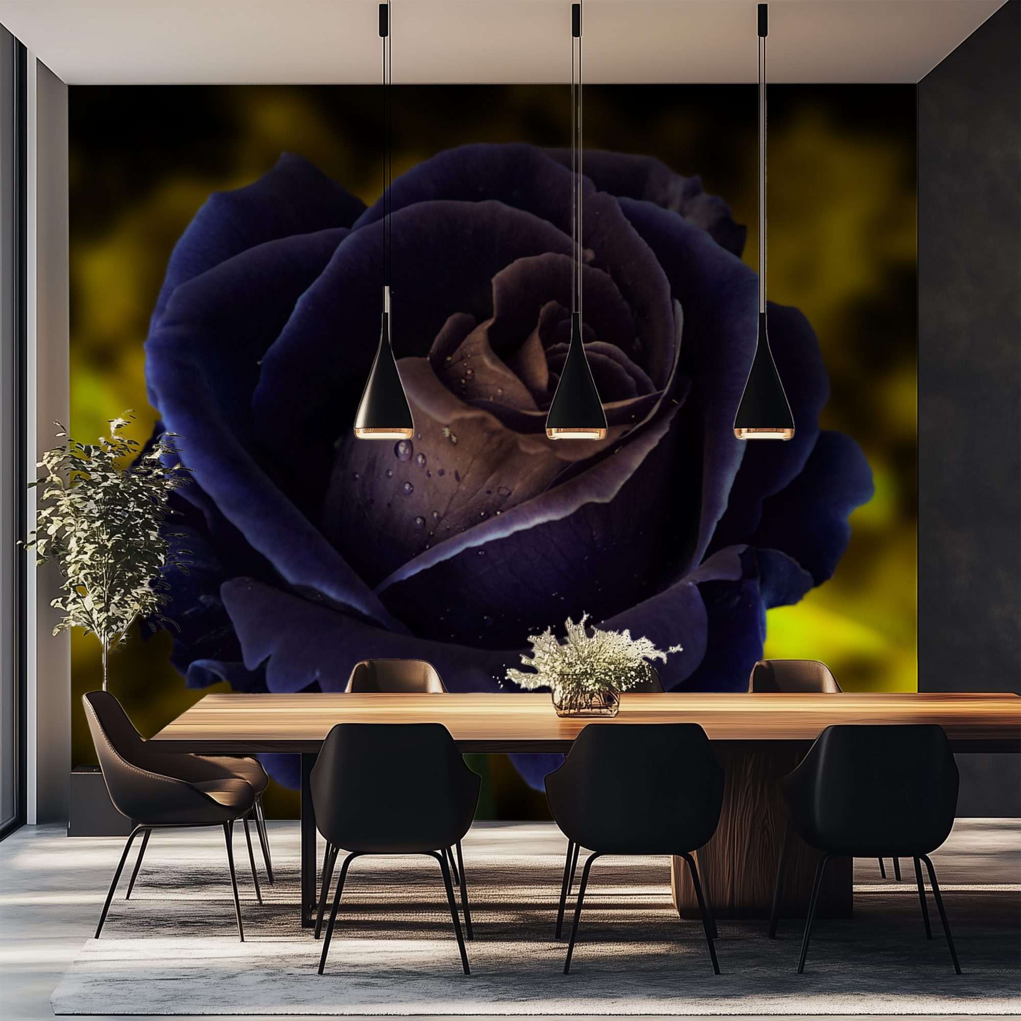 Fotobehang Mystieke Indigo Roos