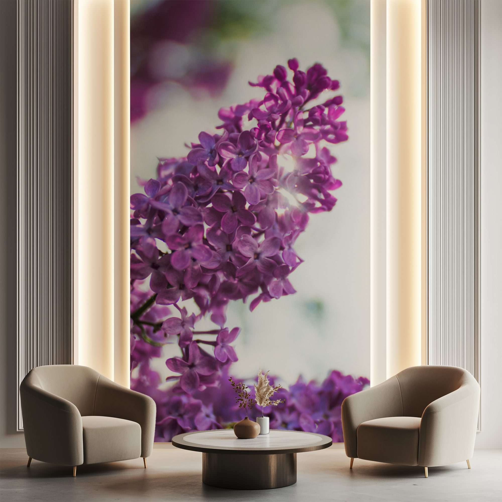 Fotobehang Paarse Sering Bloemtros