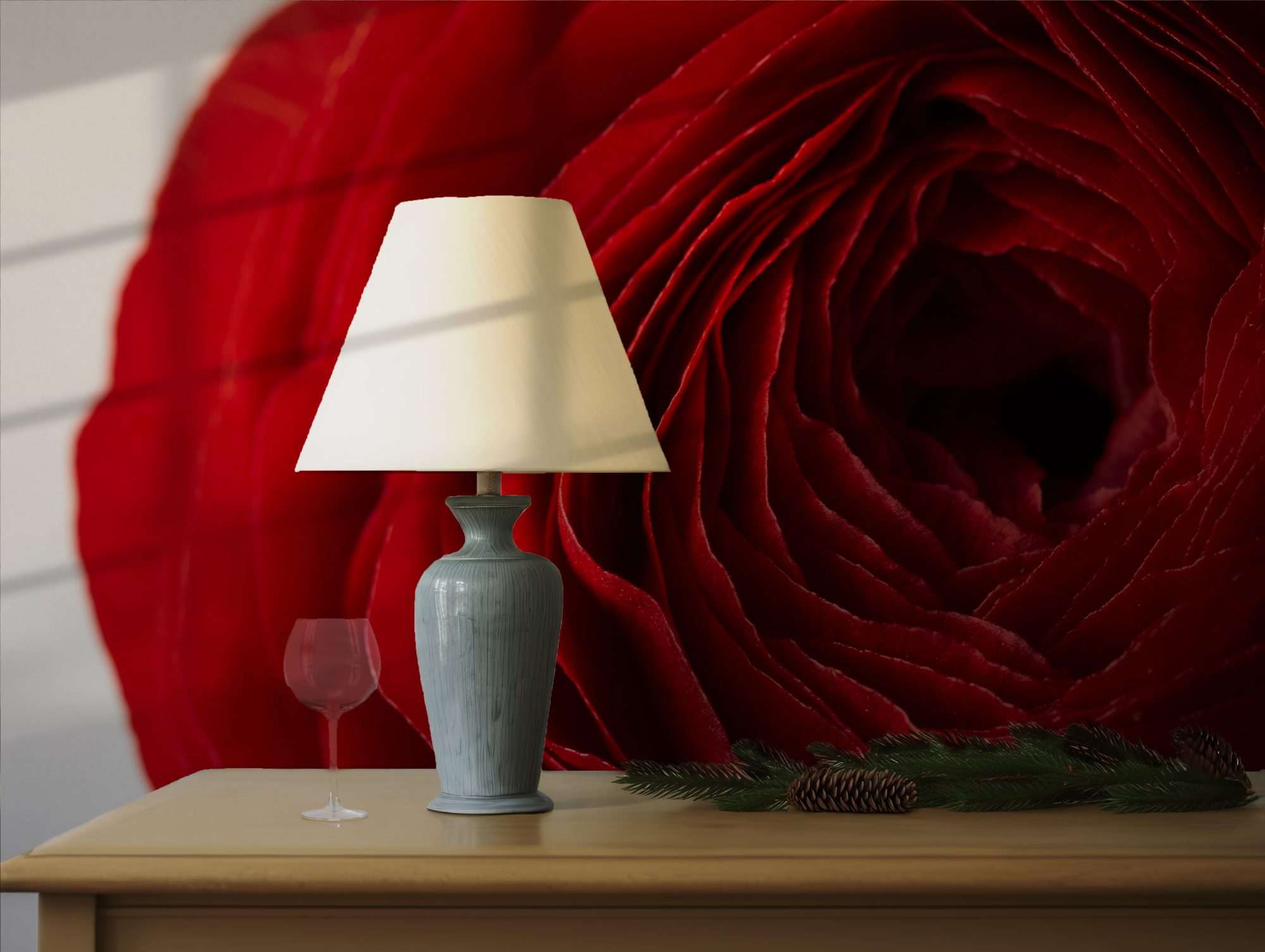 Fotobehang Rode Roos Macro Bloemstructuur