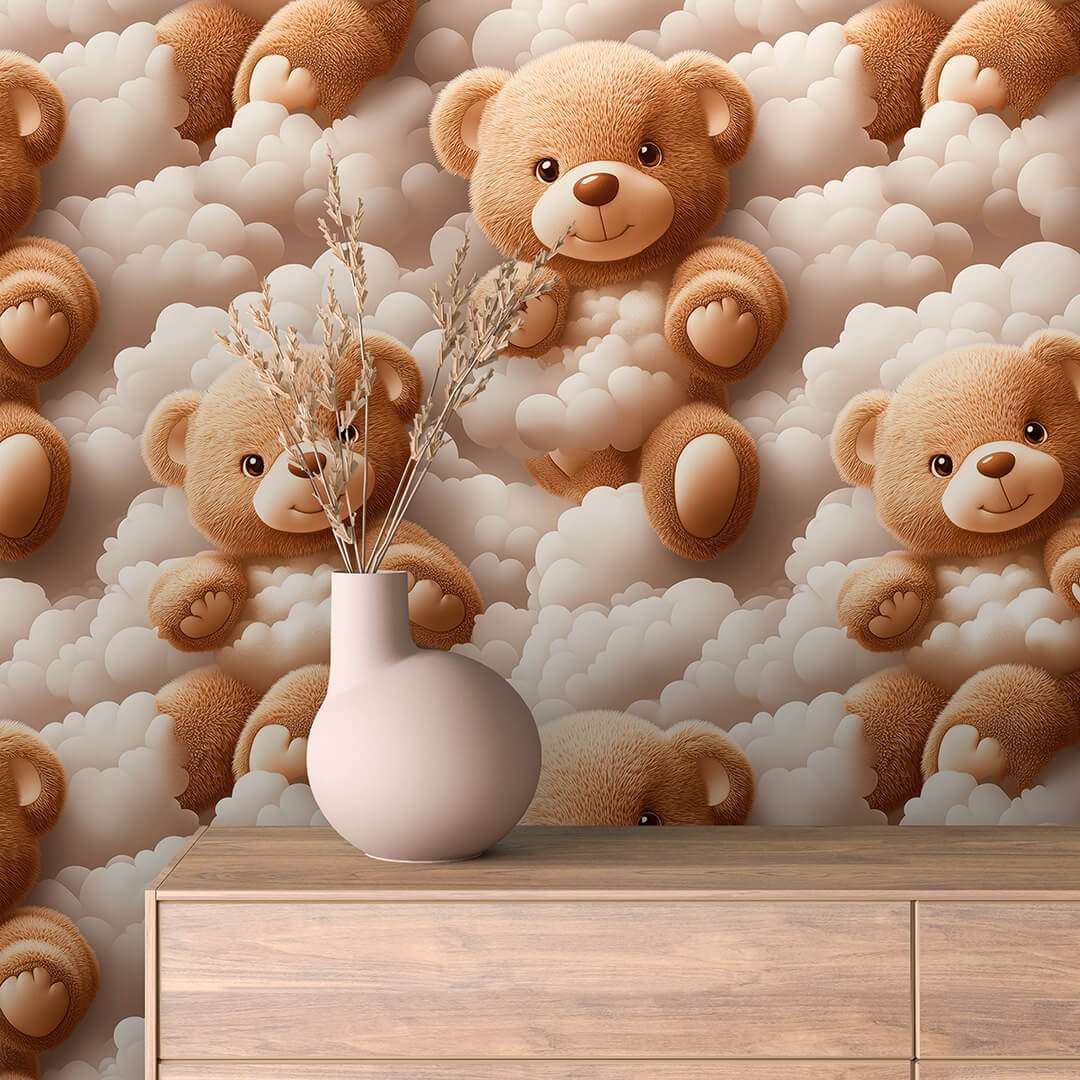 Fotobehang Teddyberen Patroon voor de Babykamer