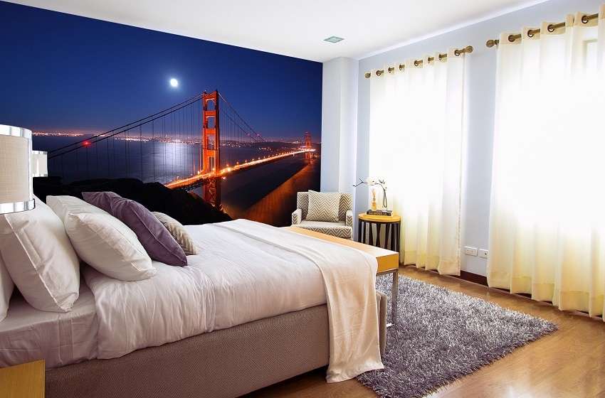 Fotobehang Golden Gate Bridge bij Nacht