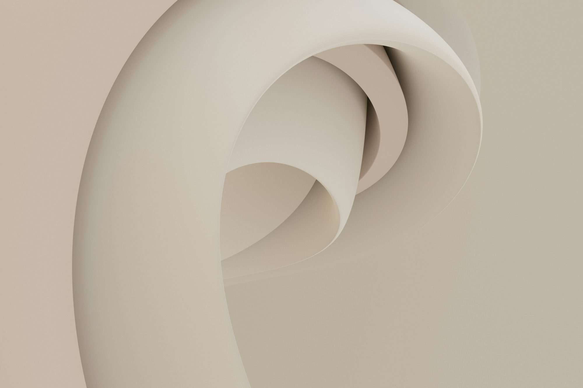 Fotobehang Abstracte Beige Vormen met 3D Structuur - Afbeelding 2