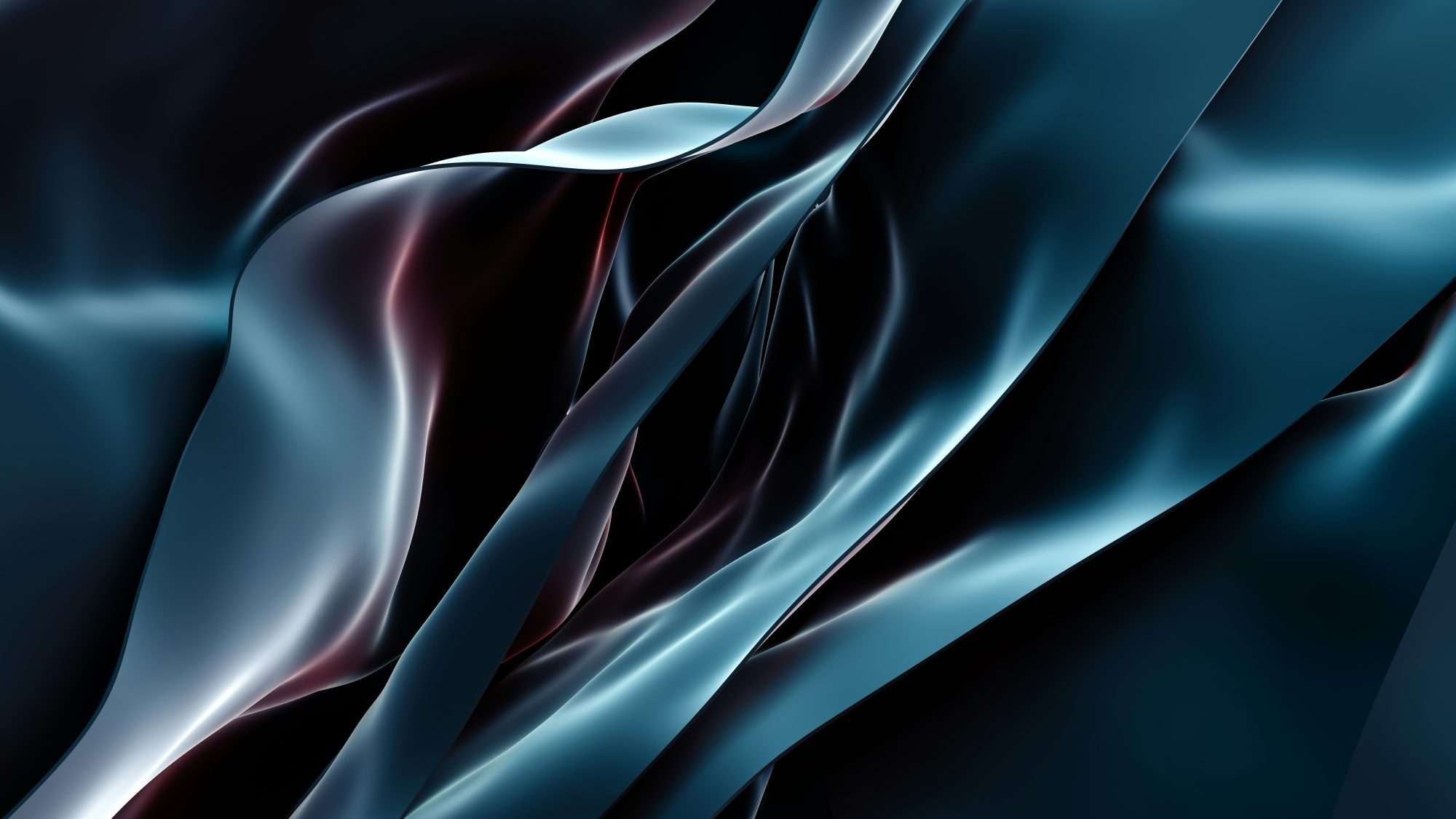Fotobehang Abstracte Golven Blauw Zwart - Afbeelding 2