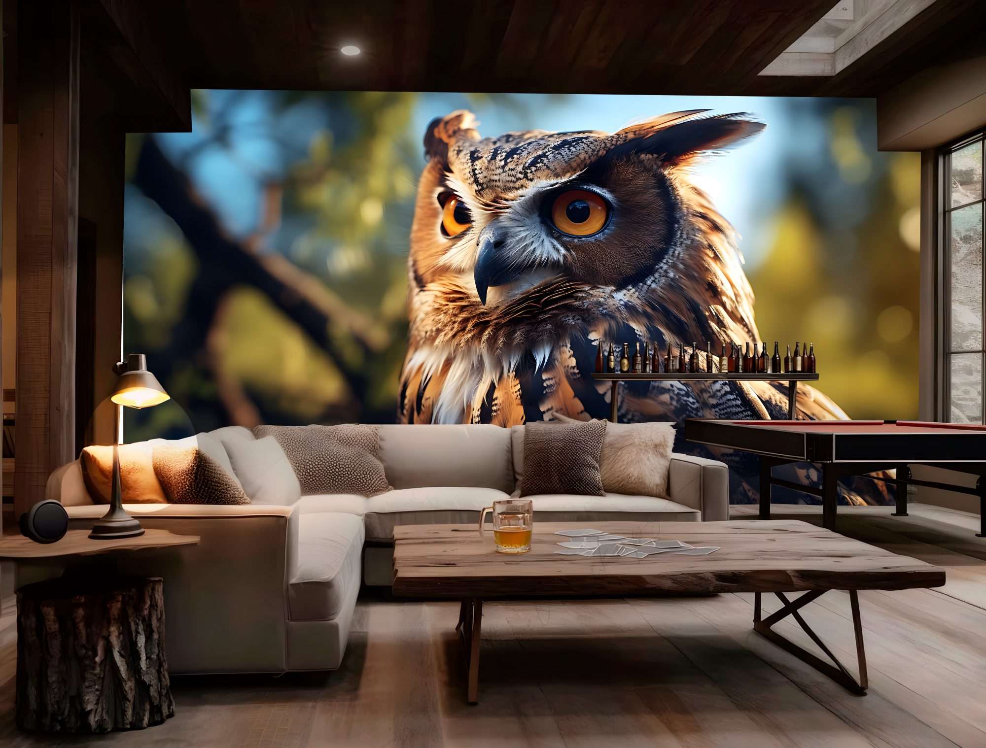 Fotobehang Oehoe Portret in Warm Avondlicht