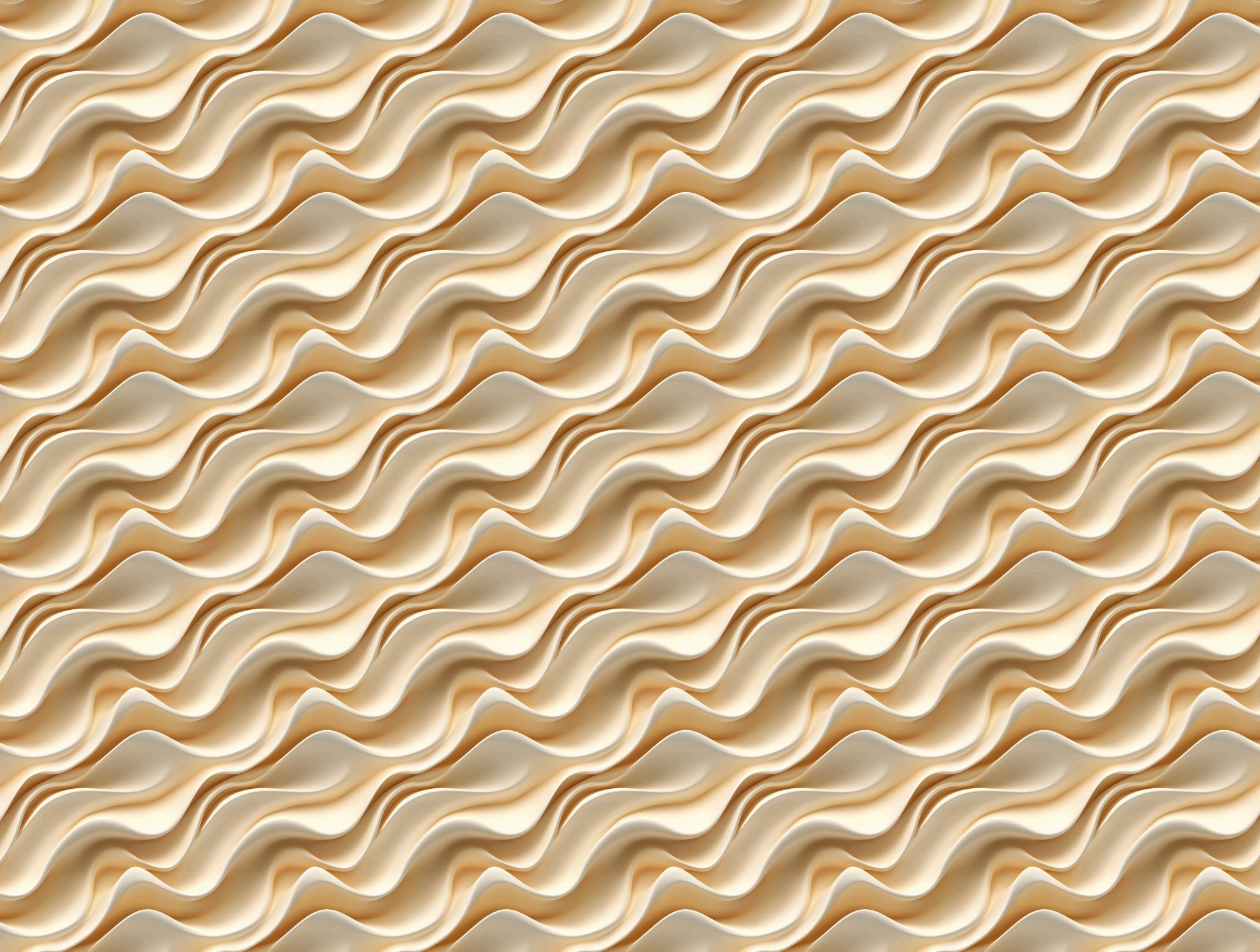 Fotobehang 3D Zachte Golven Beige - Afbeelding 2