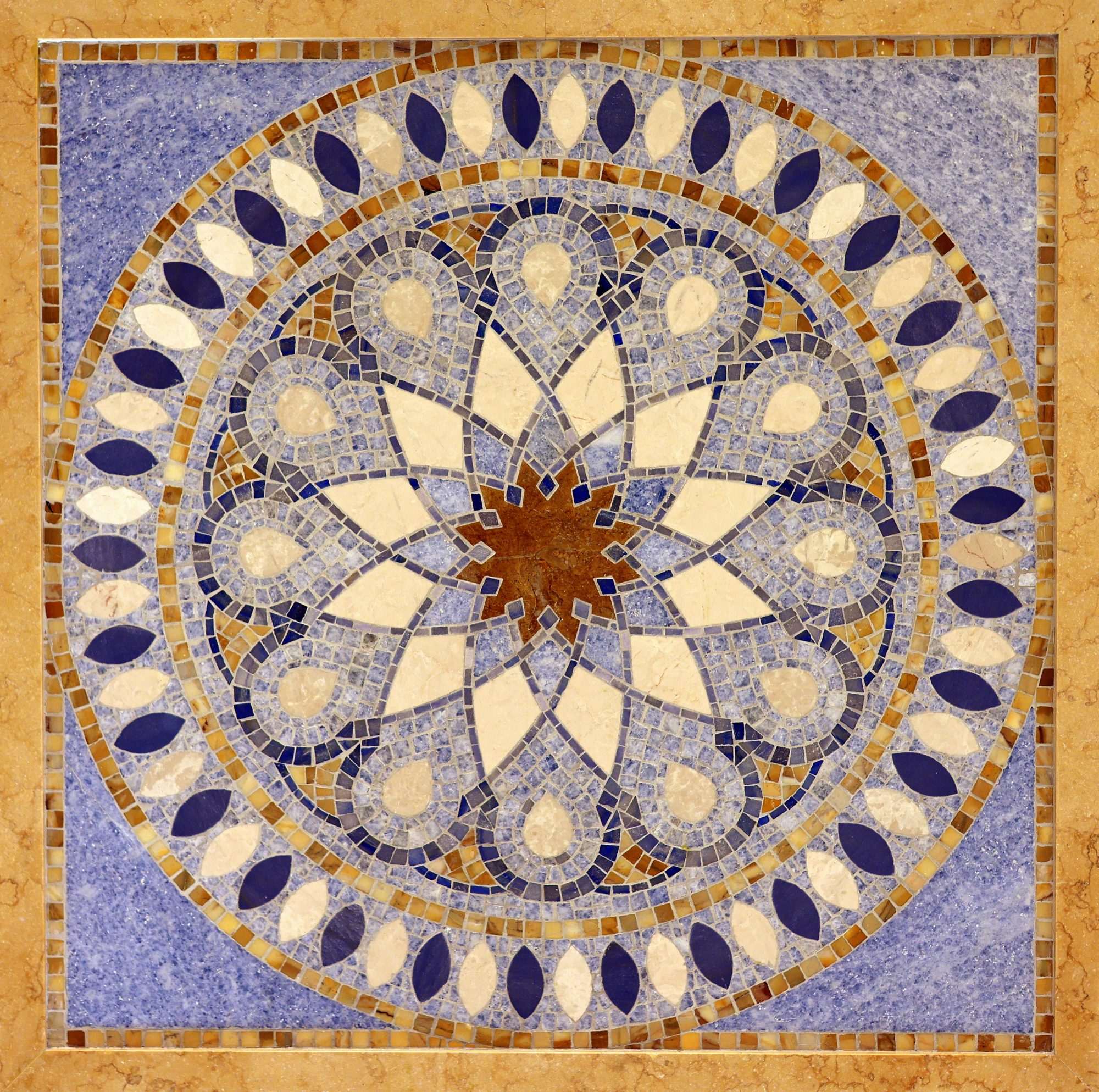 Fotobehang Oosters Blauw Mozaïek Mandala - Afbeelding 2