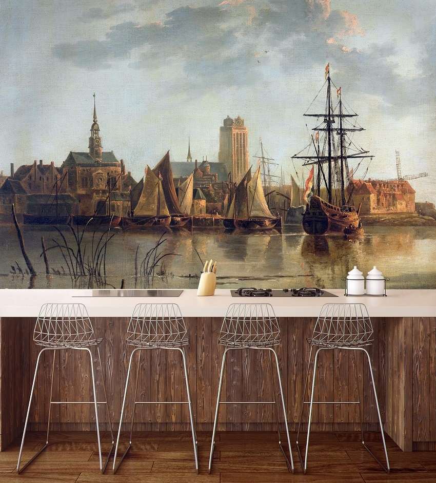 Fotobehang Gezicht op Dordrecht van Aelbert Cuyp uit het Rijksmuseum