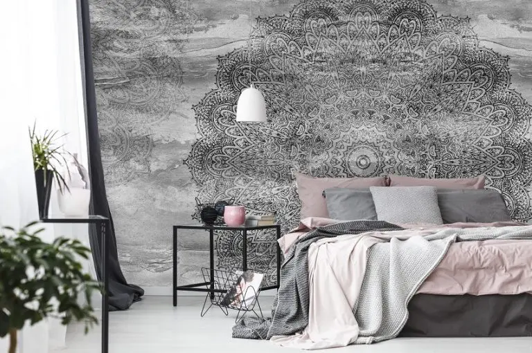 Fotobehang Mandala Grijs met Betonlook